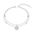 925 Silver Double Chain Bracelet with Snowflake CZ Charm