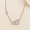 925 Sterling Silver Designer Cloud Link Necklace with CZ Accents