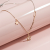 925 Silver & Rose Gold Star Charm Pendant Necklace – Dainty Layered Chain