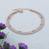 925 Silver Rose Gold Dual Chain Bracelet with Zircon Accents