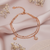 925 Sterling Silver Rose Gold Plated Double Chain Bracelet with Snowflake & Star Charms