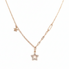 925 Silver & Rose Gold Star Charm Pendant Necklace – Dainty Layered Chain