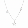 925 Silver & Rose Gold Star Charm Pendant Necklace – Dainty Layered Chain