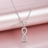 925 Sterling Silver Infinity Pendant Necklace with CZ Stones