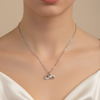 925 Sterling Silver Infinity Heart Necklace with CZ Accents