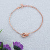 925 Silver Rose Gold Plated Interlocking Circle Bracelet with CZ Stones