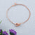 925 Silver Rose Gold Plated Interlocking Circle Bracelet with CZ Stones