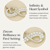 925 Sterling Silver Infinity Heart Necklace with CZ Accents