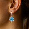 925 Silver Snowflake Drop Earrings with Blue Enamel & CZ Halo
