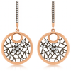 925 Sterling Silver Rose Gold Drop Earrings with Web-Inspired Openwork & CZ Accents
