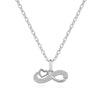 925 Sterling Silver Infinity Heart Necklace with CZ Accents