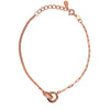 925 Silver Rose Gold Plated Interlocking Circle Bracelet with CZ Stones