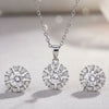 925 Silver Round Solitaire Pendant & Earrings Set with Cubic Zirconia