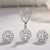 925 Silver Round Solitaire Pendant & Earrings Set with Cubic Zirconia