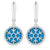 925 Silver Snowflake Drop Earrings with Blue Enamel & CZ Halo