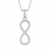 925 Sterling Silver Infinity Pendant Necklace with CZ Stones