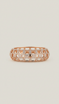 Blush gold openwork cuff with pavé diamonds