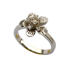 925 Silver Floral Jewelry Set – Necklace, Earrings, Bracelet & Ring(6 no.) with Cubic Zirconia