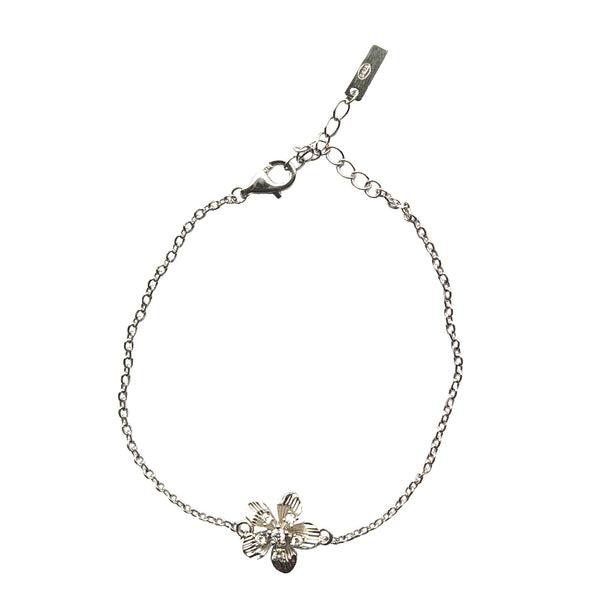 925 Silver Floral Jewelry Set – Necklace, Earrings, Bracelet & Ring(6 no.) with Cubic Zirconia