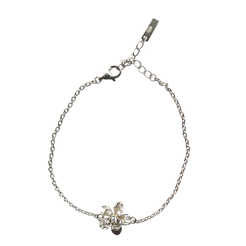 925 Silver Floral Jewelry Set – Necklace, Earrings, Bracelet & Ring(6 no.) with Cubic Zirconia