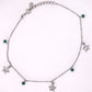 925 Sterling Silver Star Charm Anklet with Colored Stones – Elegant Minimal Jewelry for Women ( single)