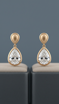 Pear-cut diamond drop earrings in 18k gold
